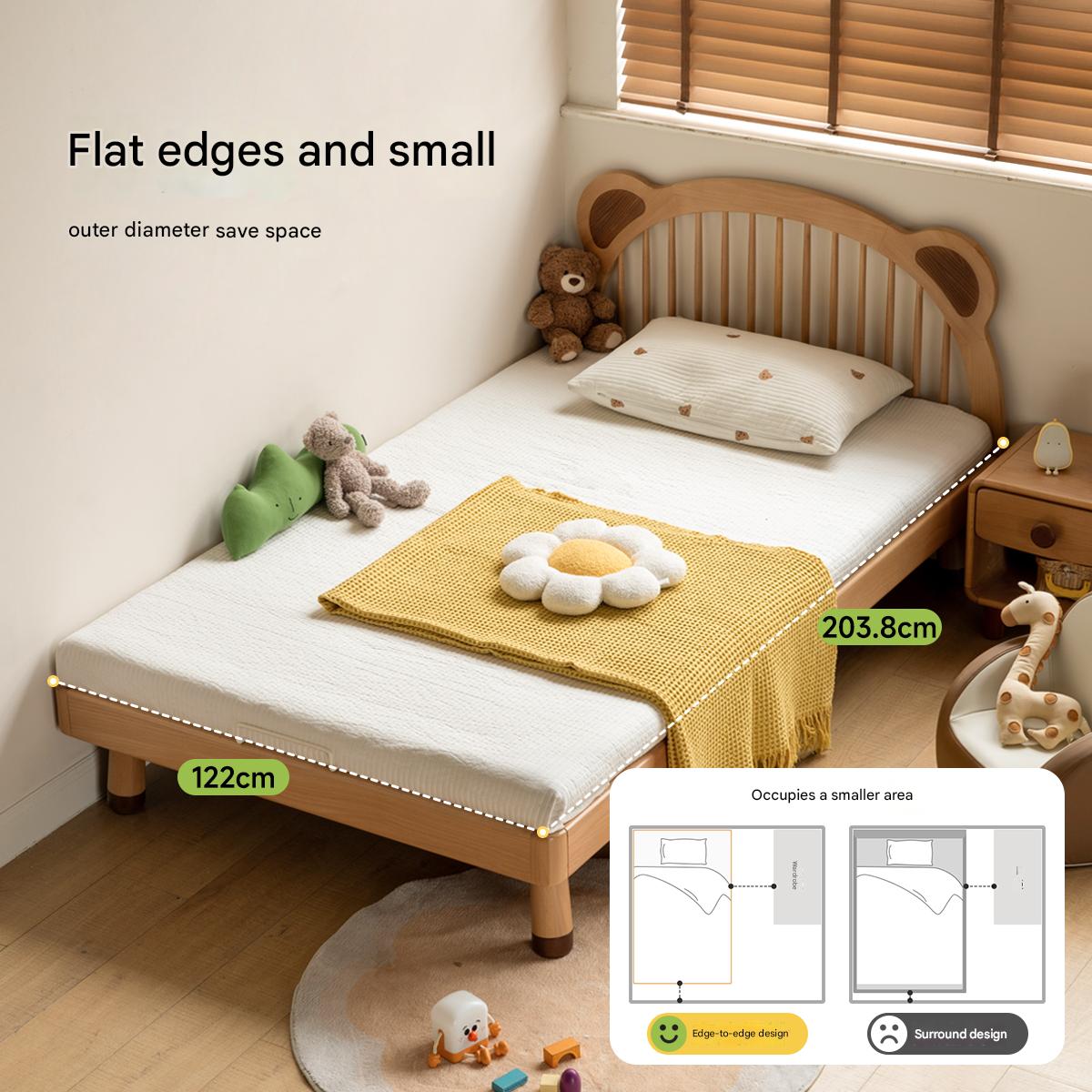 Beech Solid Wood Cartoon Bear Children's Bed