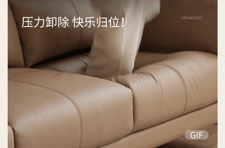 Genuine Leather High-Back Modern Sofa
