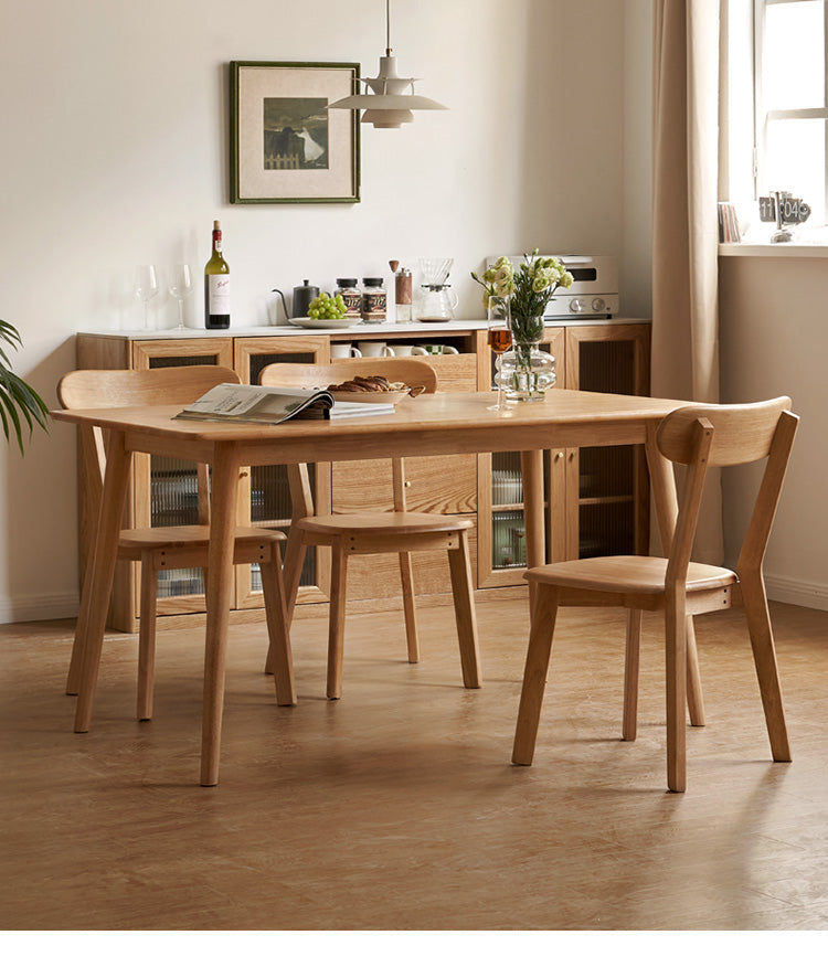 Solid Rubberwood Modern Dining Table.
