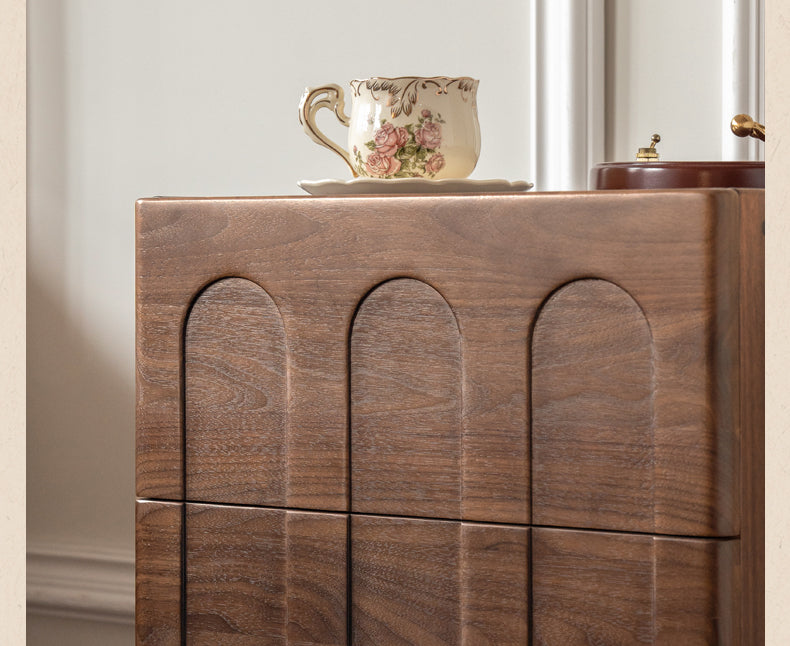 Black Walnut Solid Wood Modern Simple Nightstand.