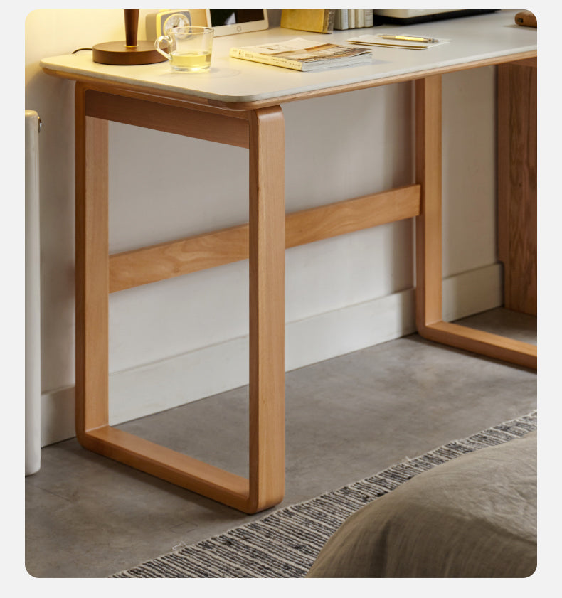 Solid wood rock board office desk"