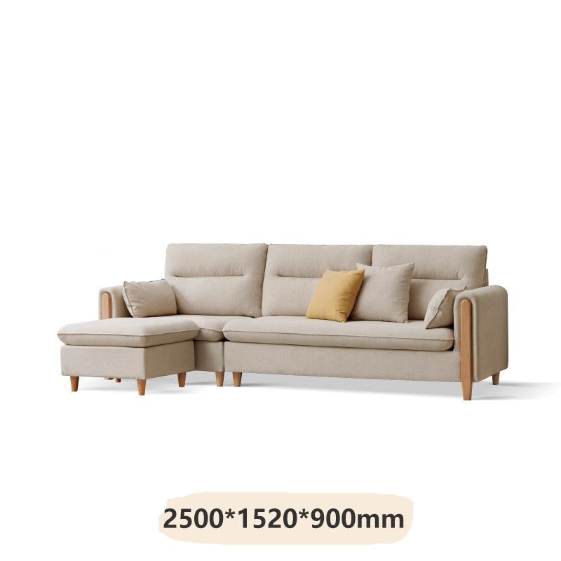 Luxury fabric sofa oak solid wood+