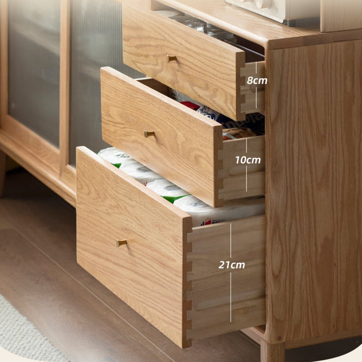 Solid Rubberwood, Oak Solid Wood, Beech Solid Wood Buffet Cabinet, Sideboard