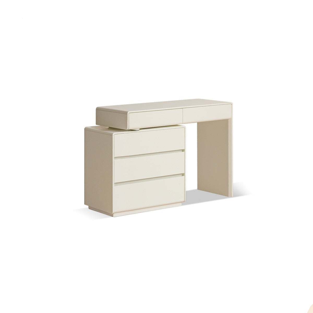 Poplar Solid Wood, Solid Rubberwood L-Shape Dressing Table
