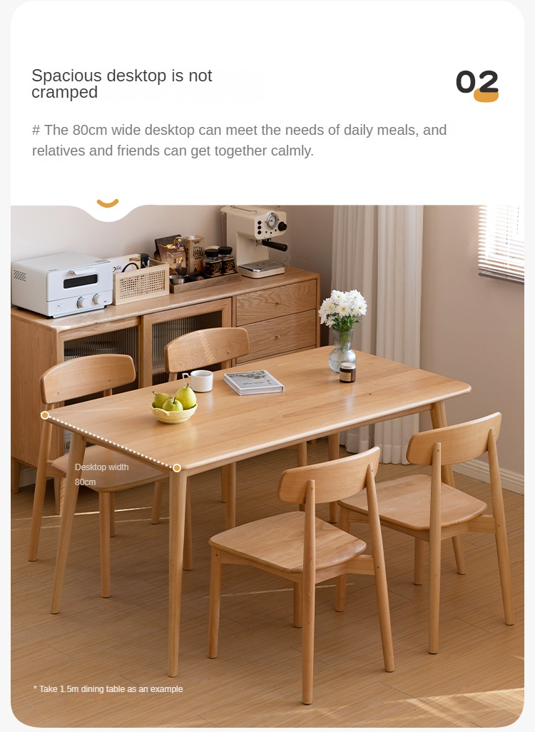 Beech Solid Wood Modern Dining Table