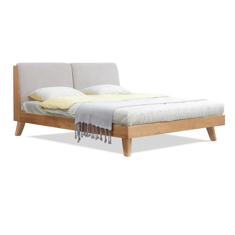 Rubberwood, Oak solid wood Soft Bed