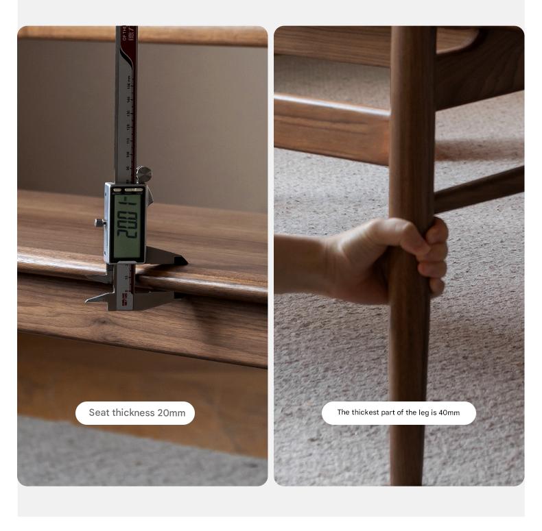 Black Walnut Solid Wood Long Bench