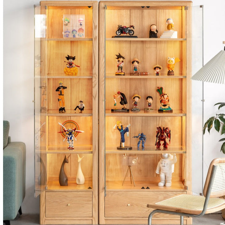 Short bookshelf online with glass doors