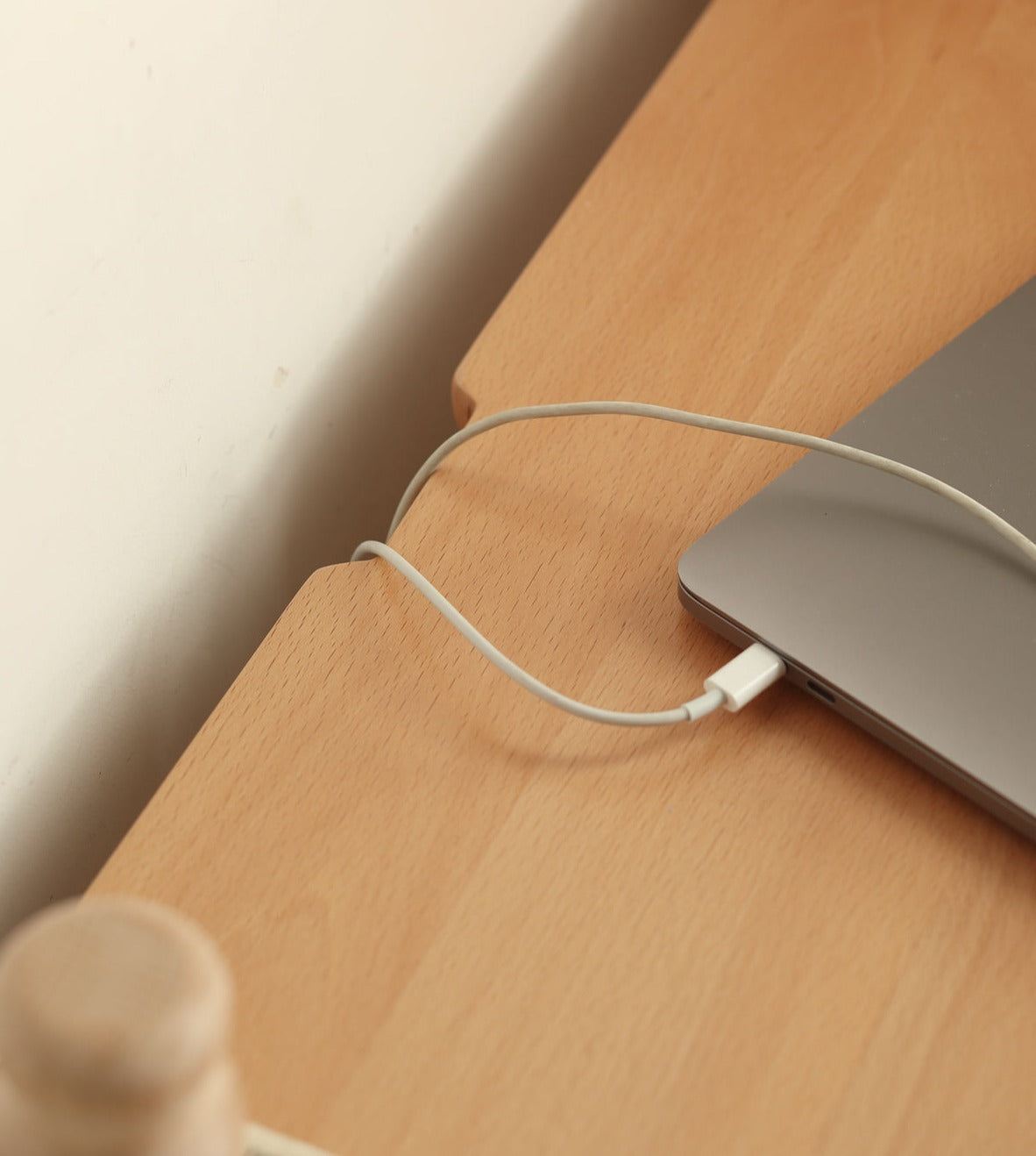 Beech Solid Wood Office DeskStorage Rack Integrated