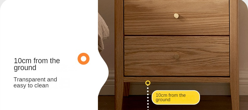 Solid RubberWood, Oak Solid Wood Modern Nightstand)