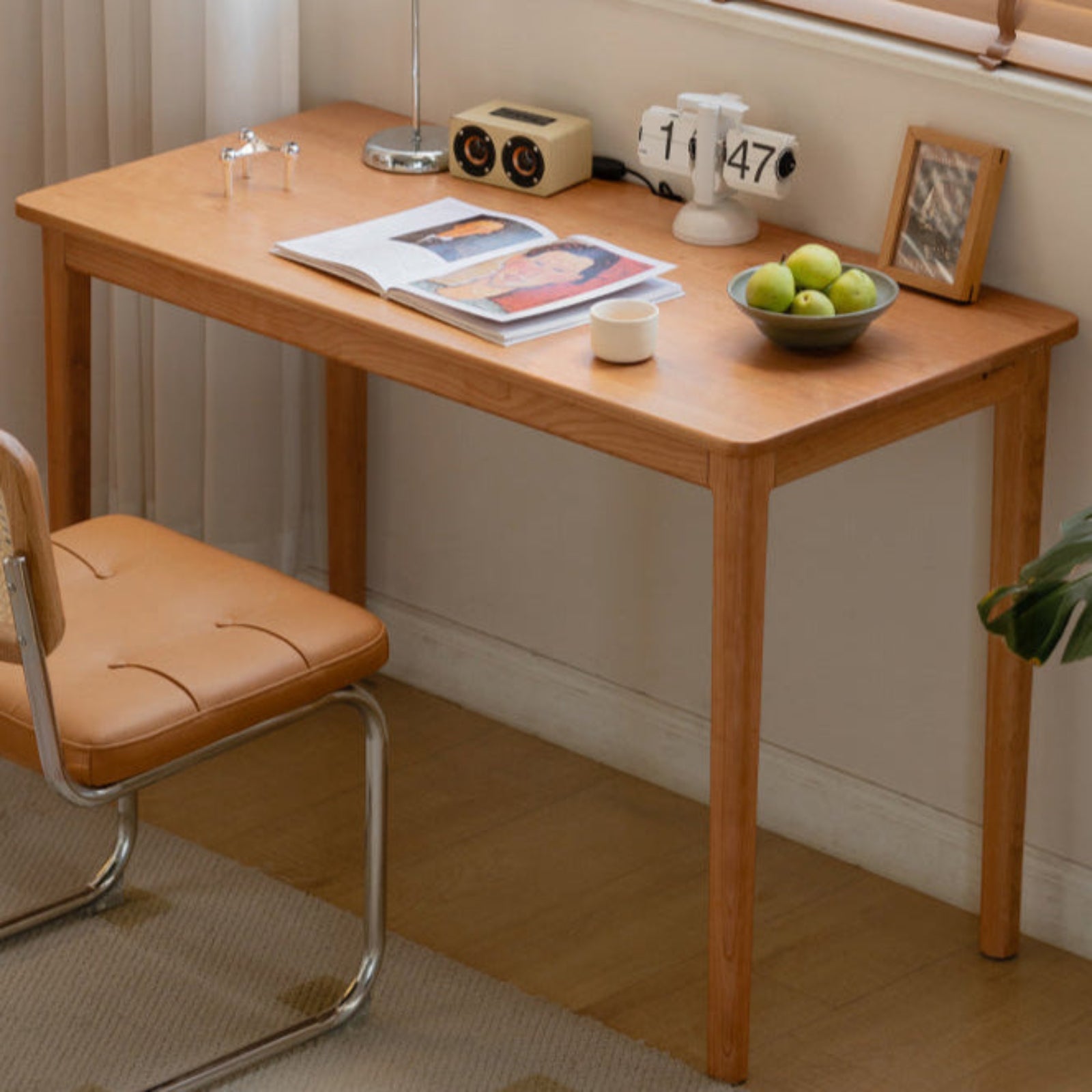 Cherry Solid Wood Desk Medieval Study Computer Desk