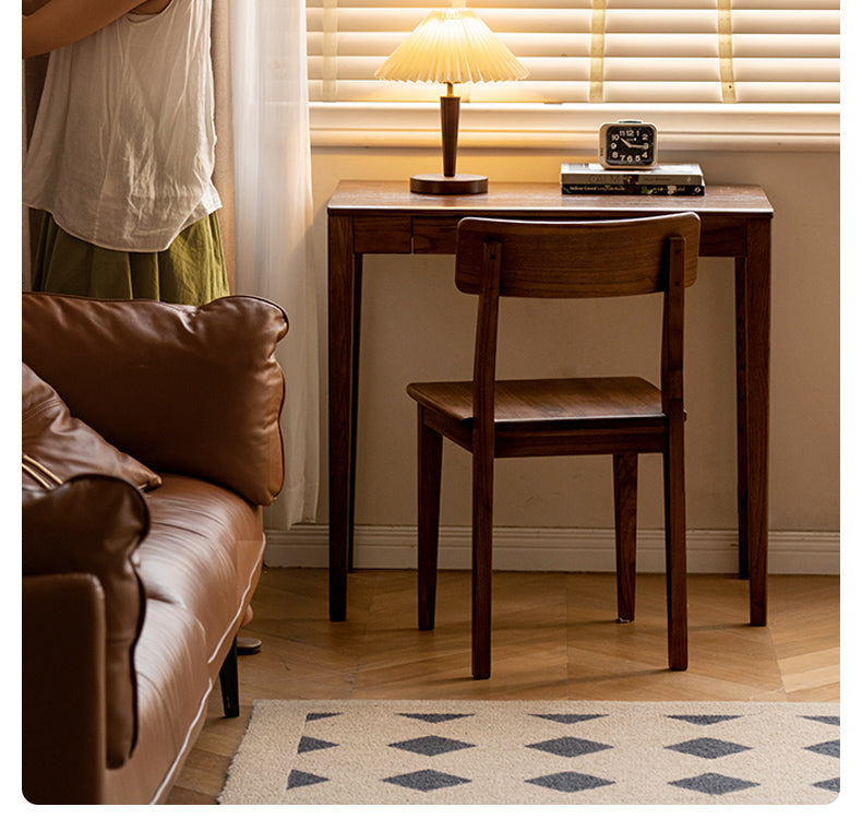 Solid Rubberwood, Oak Solid Wood Small Desk