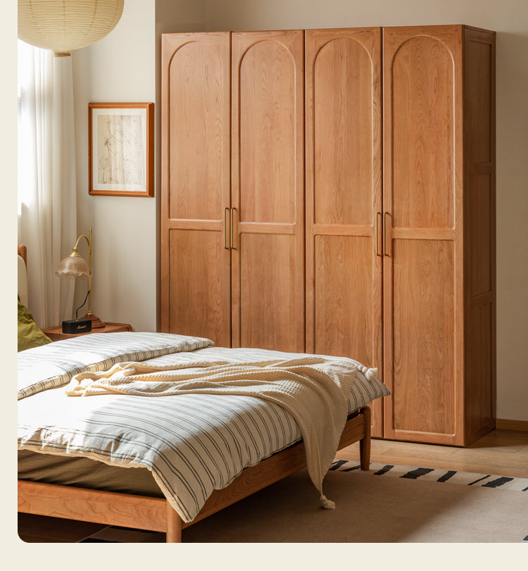 Cherry Solid Wood Vintage Wardrobe.