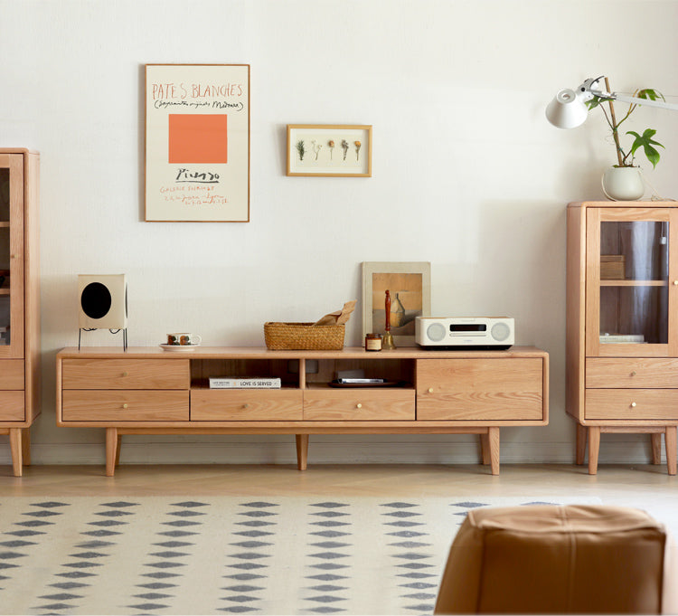 Oak Solid Wood TV Stand.