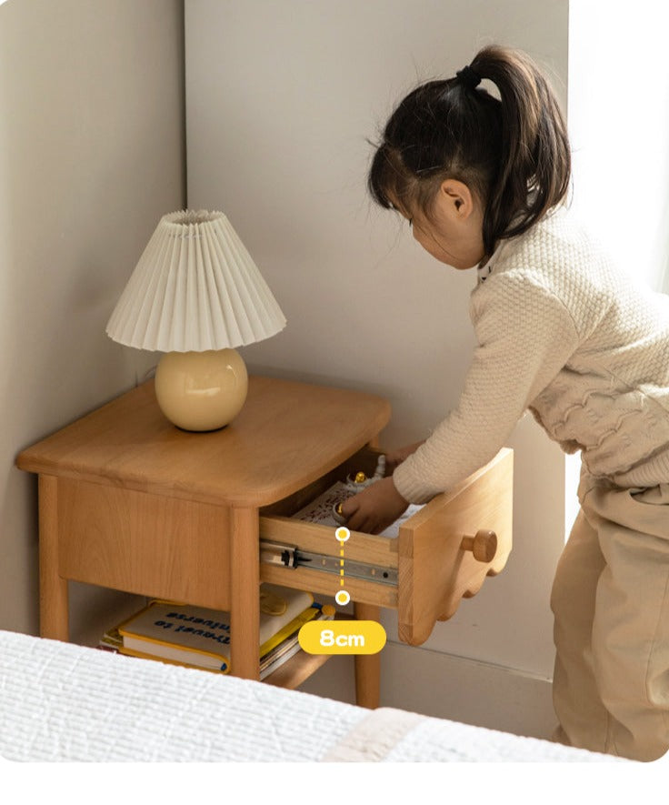 Beech, Oak Solid Wood Nightstand