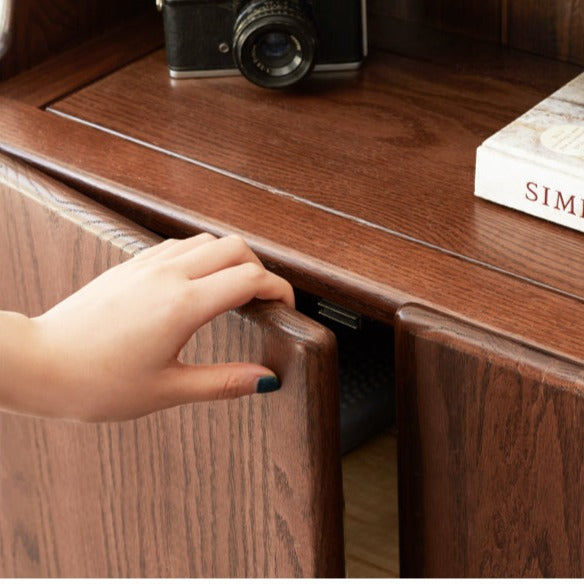 Oak Solid Wood, Solid RubberWood Shoe Entrance Porch Cabinet