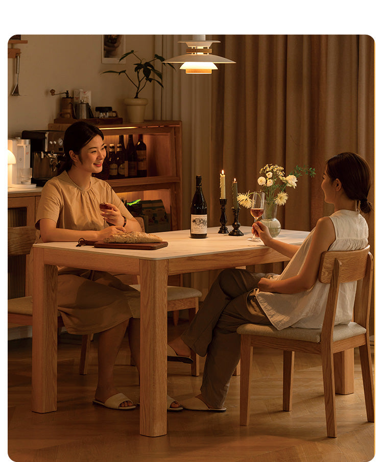 Oak Solid Wood Simple Shape Dining Table