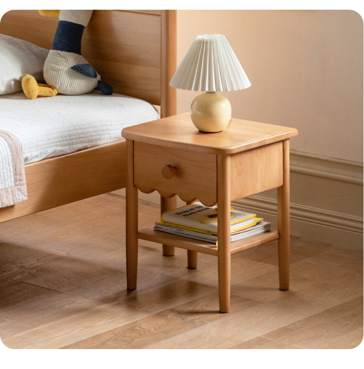 Beech, Oak Solid Wood Nightstand