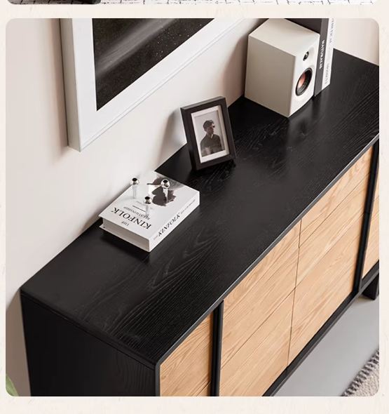 Ash Solid Wood Minimalist Chest of Drawers with Eight Drawers