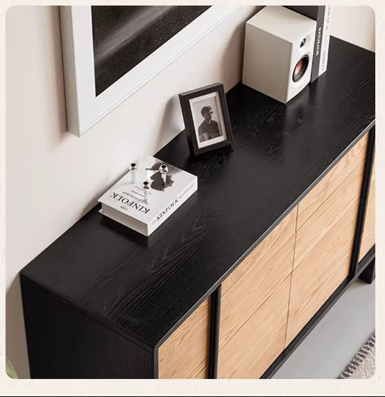 Ash Solid Wood Minimalist Chest of Drawers with Eight Drawers