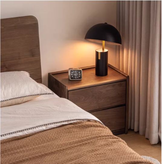Sandalwood Solid Wood Italian Light Luxury Nightstand.