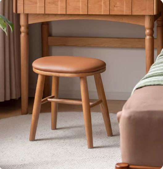 Ash, Cherry Solid Wood Dressing Stool