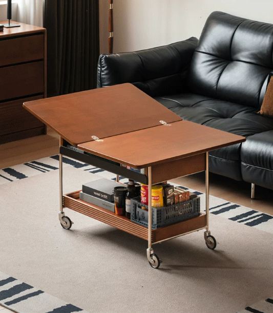 Tulipwood Solid Wood Middle Ancient Style Mobile Coffee Table