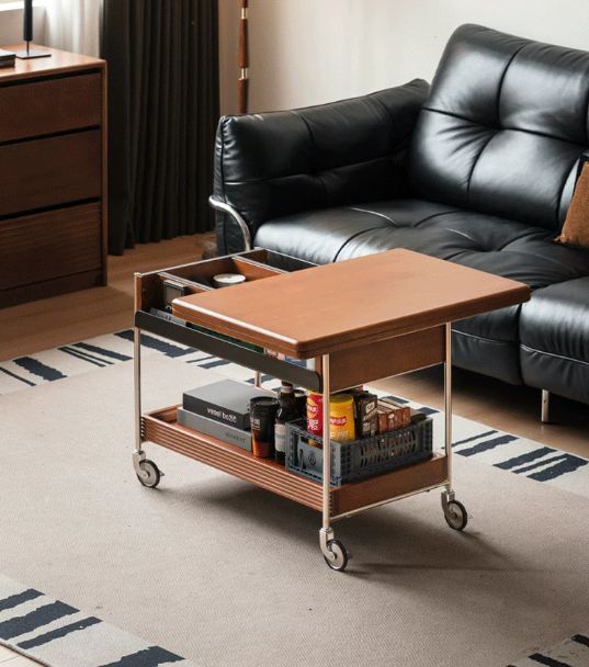 Tulipwood Solid Wood Middle Ancient Style Mobile Coffee Table