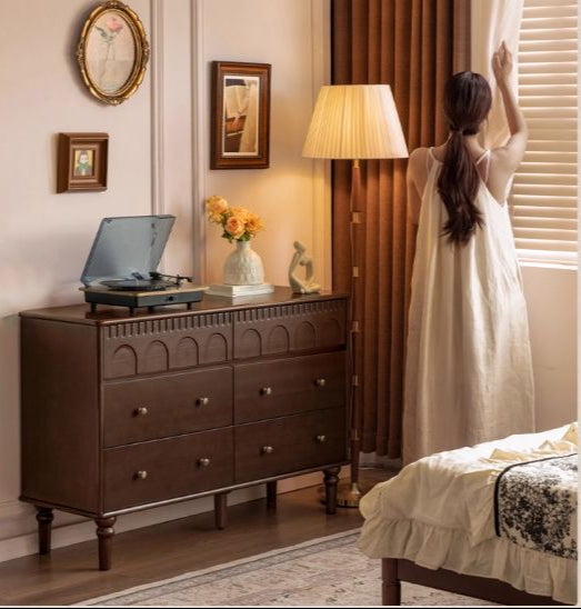 Poplar Solid Wood Retro Style Bucket Cabinet