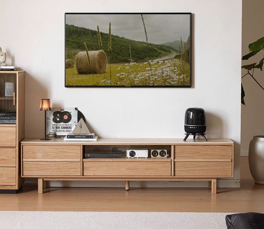 Oak Solid Wood Modern Minimalist TV Cabinet