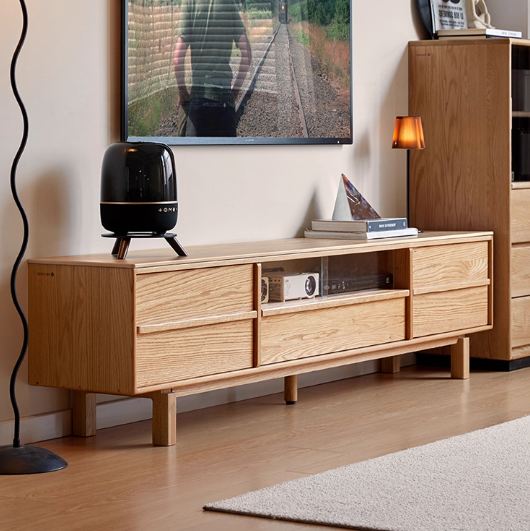 Oak Solid Wood Modern Minimalist TV Cabinet