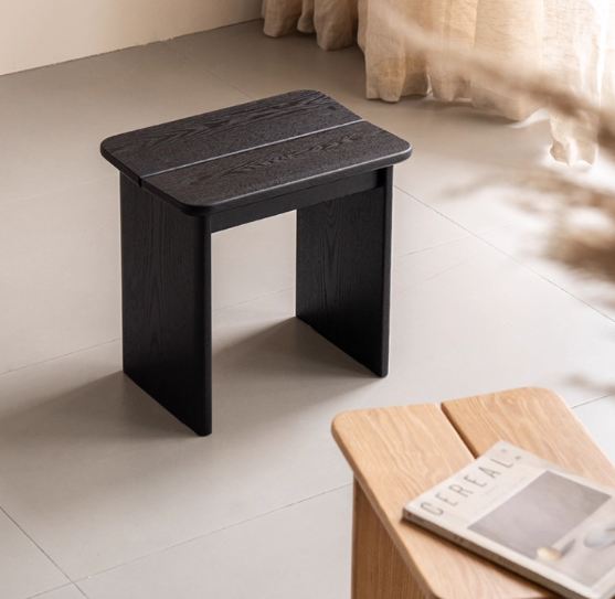Ash Solid Wood Casual Square Stool