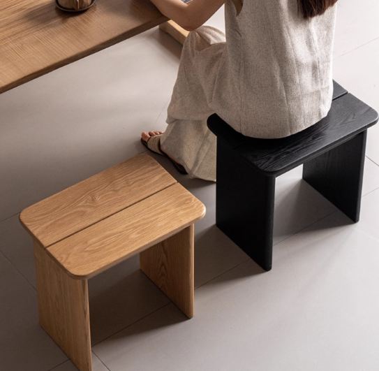 Ash Solid Wood Casual Square Stool