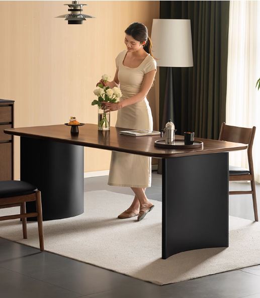 Solid Longan Hardwood Dining Table Italian Light Luxury