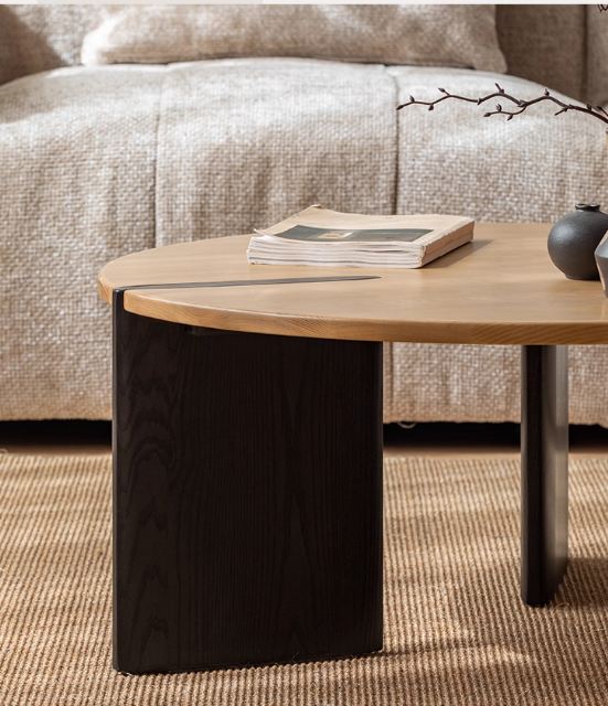 Ash Solid Wood Wabi Sabi Style Creative Coffee Table