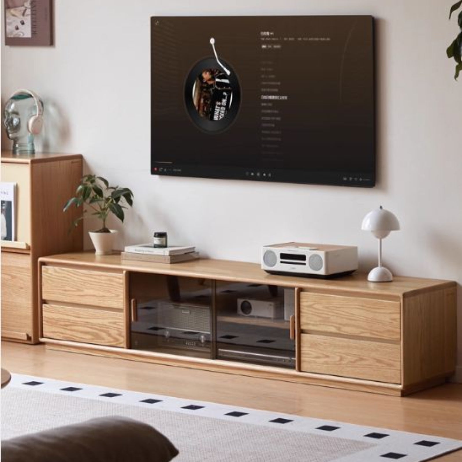 Oak Solid Wood Original Wood Style TV Cabinet