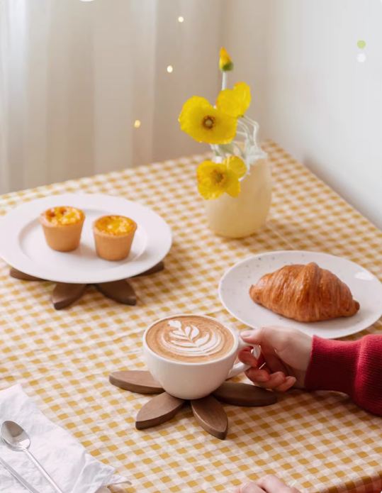 Black Walnut, Beech, Ebony Solid Wood Anti-Scalding Kitchen Mat with Heat Insulation