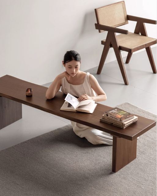 Black Walnut,Ash, South American Walnut Solid Wood Wabi Sabi Bench