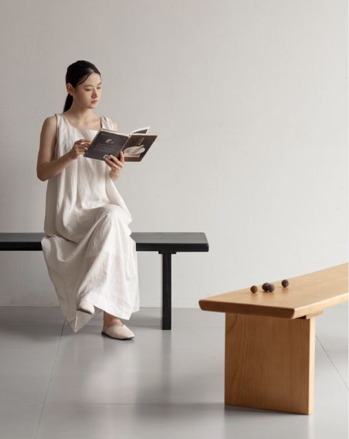 Black Walnut,Ash, South American Walnut Solid Wood Wabi Sabi Bench