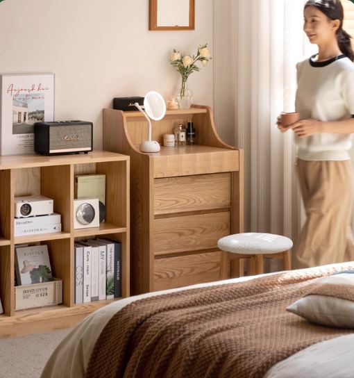Oak Solid Wood Telescopic Vanity Table