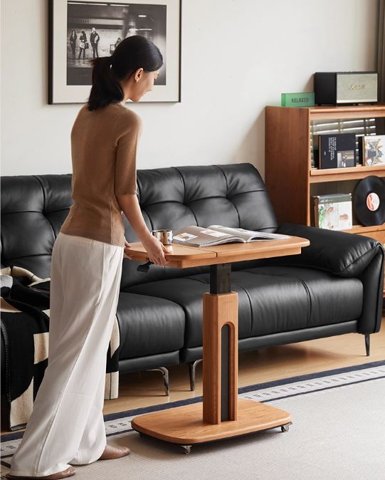 Cherry, Oak Solid Wood Elevating Desk Study Unit Mobile Desk