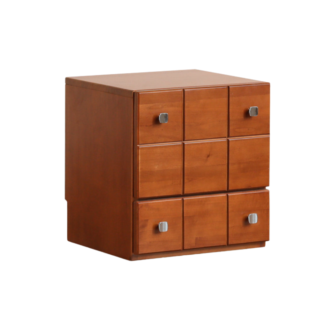 Poplar, Rubber Solid Wood Retro Style Side Cabinets.