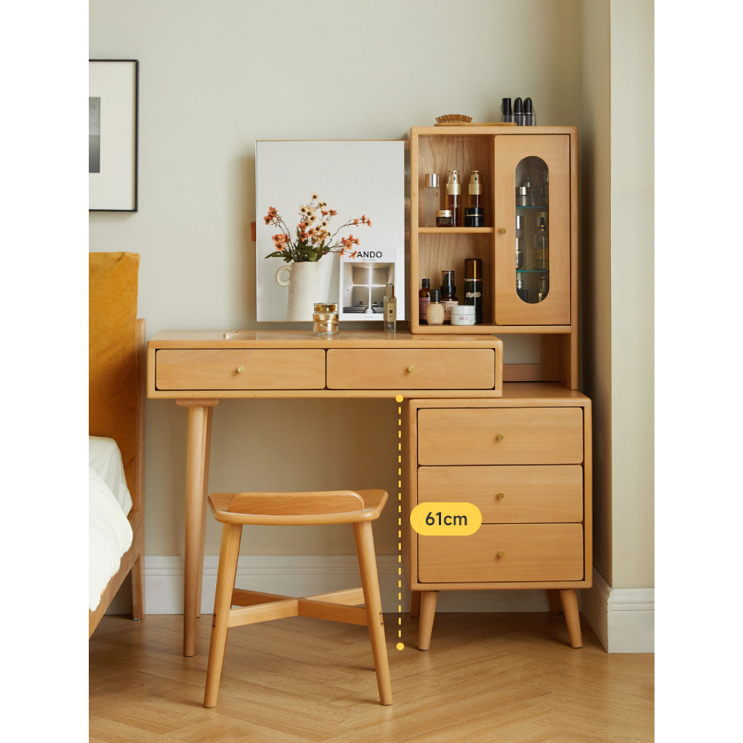 Beech Solid Wood Modern Vanity Table.