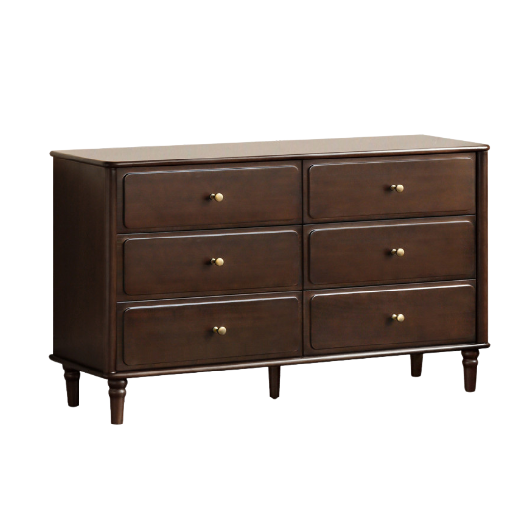Poplar Solid Wood American Retro Style Chest of Drawers.