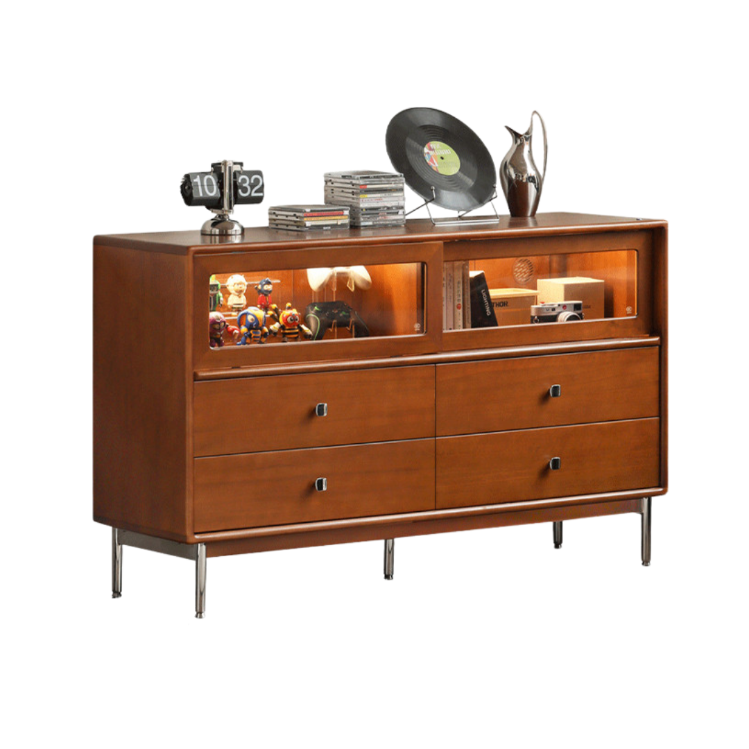 Poplar Solid Wood Cabinet Bauhaus Storage Drawer.