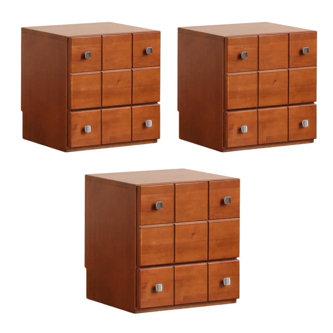 Poplar, Rubber Solid Wood Retro Style Side Cabinets.