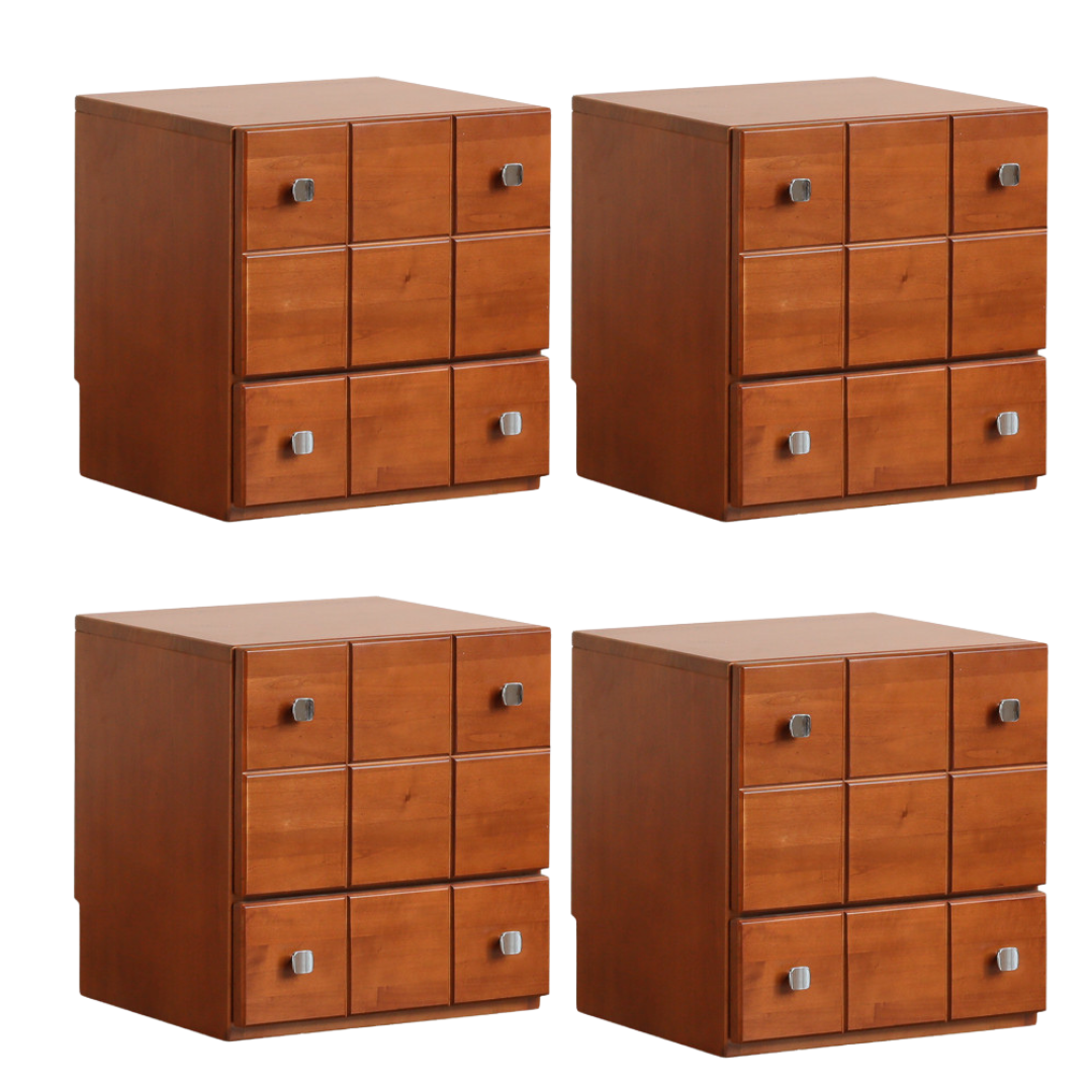 Poplar, Rubber Solid Wood Retro Style Side Cabinets.