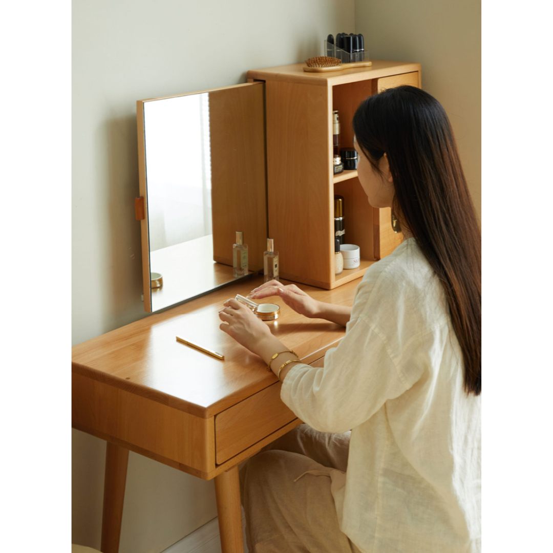 Beech Solid Wood Modern Vanity Table.
