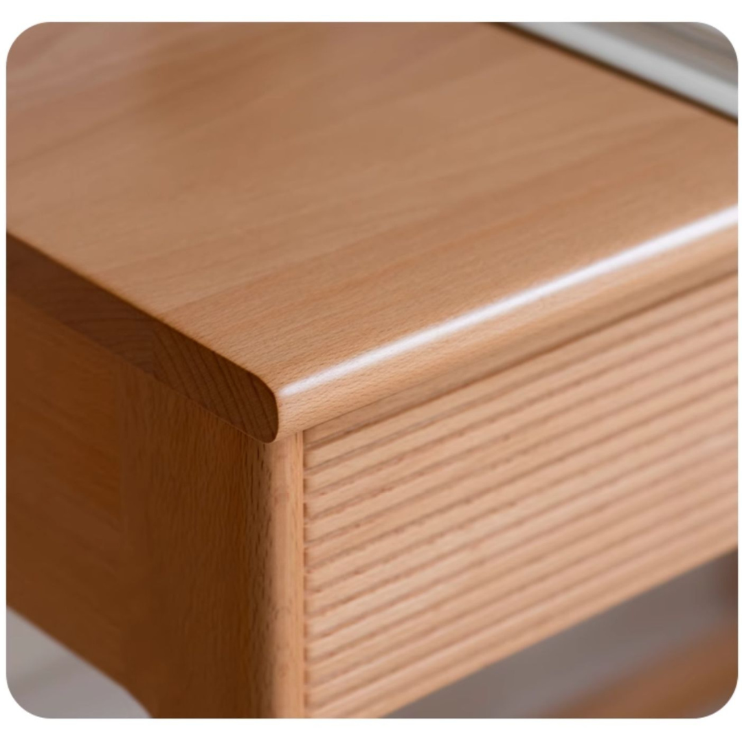 Beech Solid Wood Desk Nordic Nightstand.