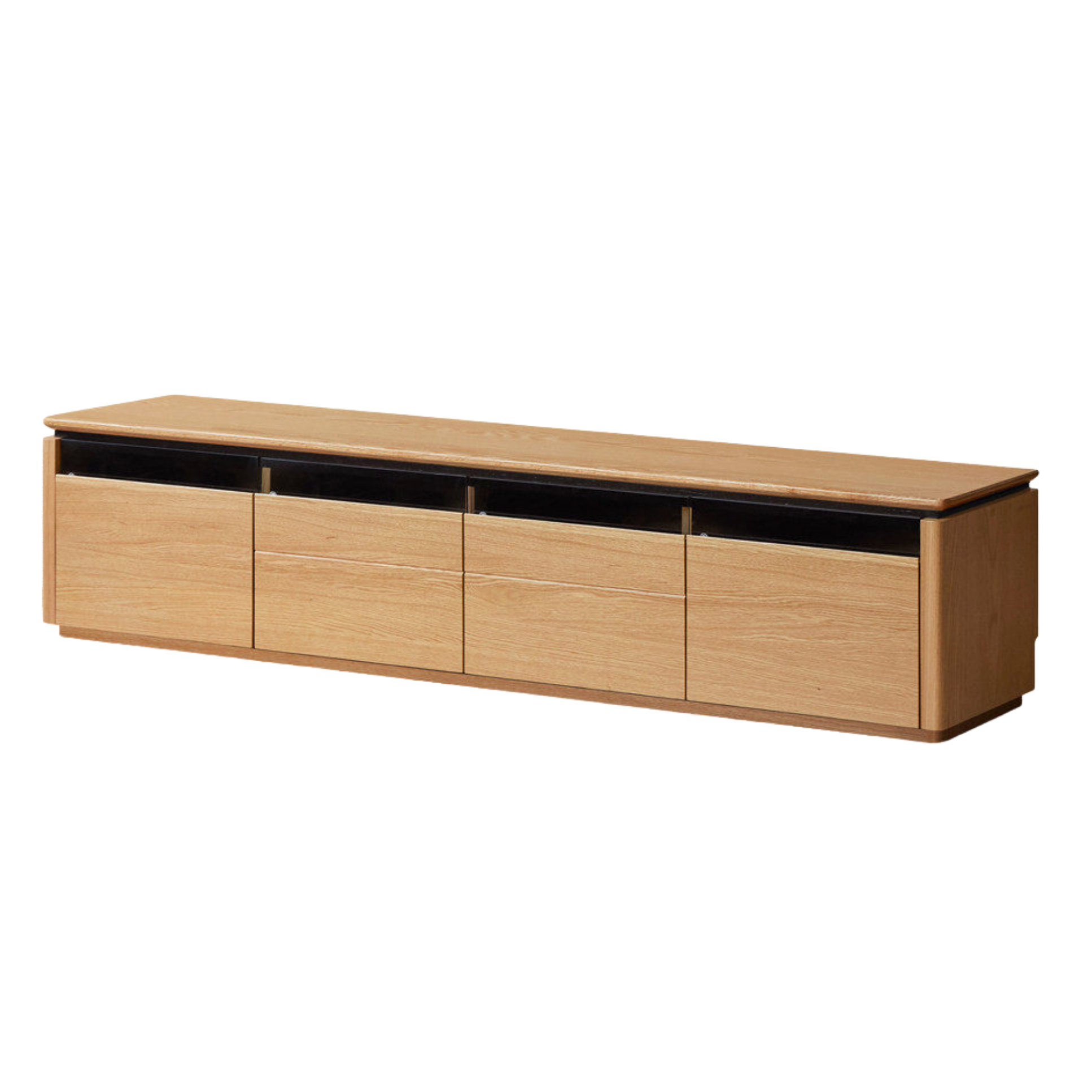 Oak Solid Wood TV Stand with Modern Minimalist Storage Design